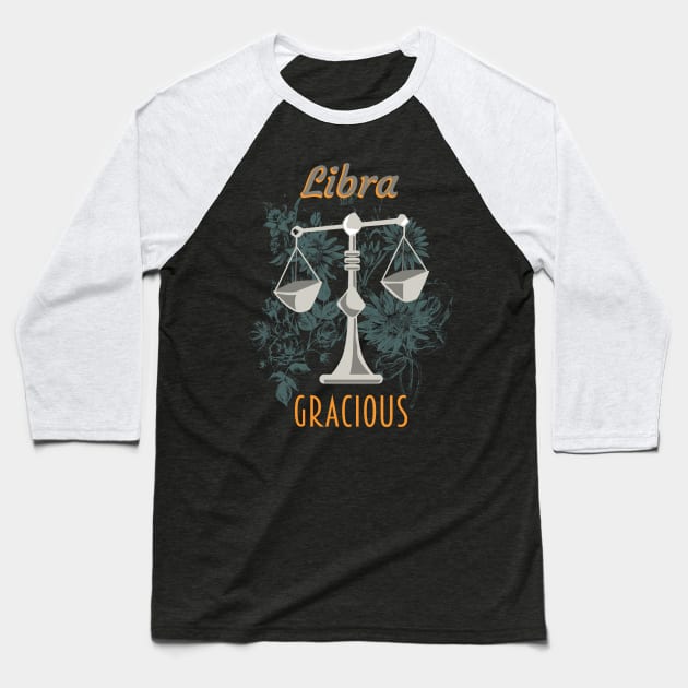 Zodiac sign Libra Baseball T-Shirt by Foxxy Merch